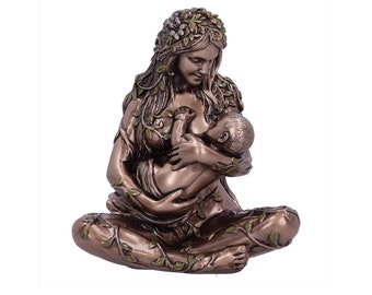 New Millennium Gaia Mother Cradling and Nourishing Her Child Statue, Millennium Gaia Mother Statue, Home and Garden Decor Ornaments