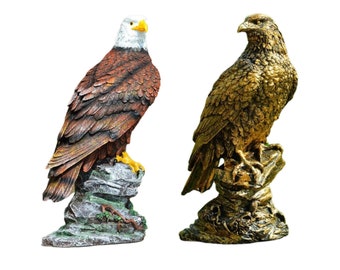 Eagle Statue Standing On A Rock, White Headed Eagle, Bald Eagle,Bronze Eagle,Ornament Indoor or Outdoor Decoration