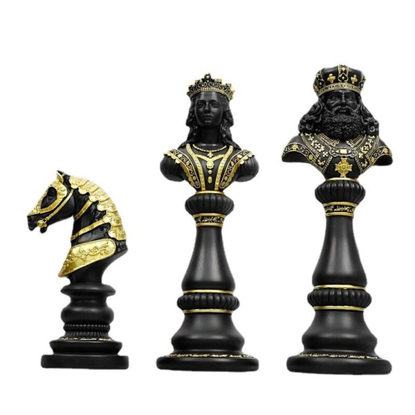 Ornament International Chess Figurine King Queen Knight Decoration Home Desktop