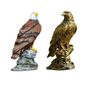 Eagle Statue Standing On A Rock, White Headed Eagle, Bald Eagle,Bronze Eagle,Ornament Indoor or Outdoor Decoration image 1