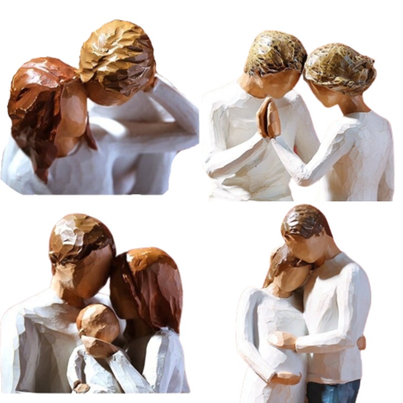 Statues Family Figurines Love of Mother Father Figures Nordic