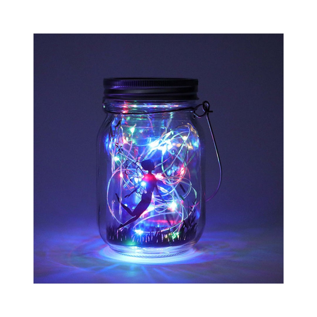 2 Solar Fairy Lights, Mason Jar Glass Lantern, Fairy Lantern Hanging Twinkle Patio Lights