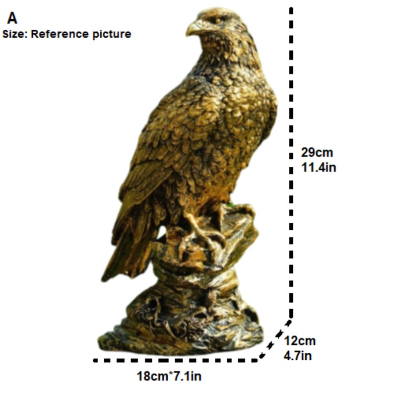Eagle Statue Standing On A Rock, White Headed Eagle, Bald Eagle,Bronze Eagle,Ornament Indoor or Outdoor Decoration A Bronze Color