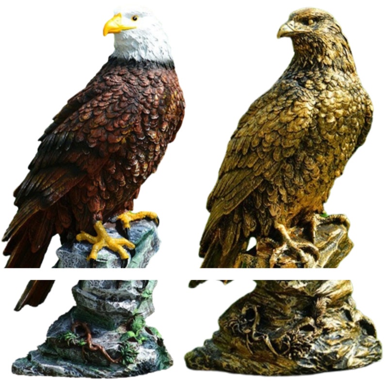 Eagle Statue Standing On A Rock, White Headed Eagle, Bald Eagle,Bronze Eagle,Ornament Indoor or Outdoor Decoration image 3