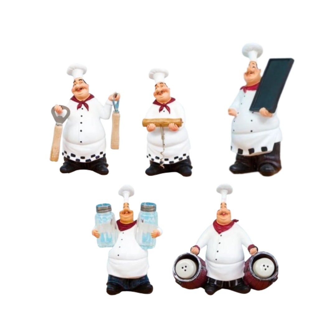 Chef Figurine, Kitchen Utensil Holder Decor, Drink Opener Holder, Home ...