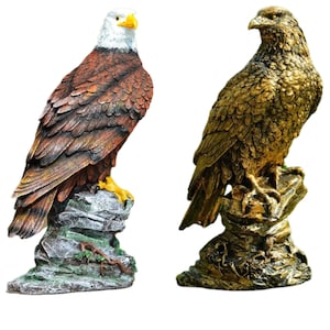 Eagle Statue Standing On A Rock, White Headed Eagle, Bald Eagle,Bronze Eagle,Ornament Indoor or Outdoor Decoration image 2