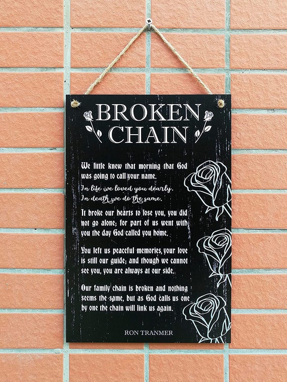 Modern Broken Chain Poem Memorial Bereavement Hanging Home - Etsy