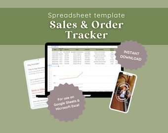 Sales & Order Tracker | Business Spreadsheet | Google Sheets Template | Excel Template | Small Business Order Tracker | Sales Tracker