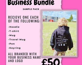 Paquete empresarial de marca: sudadera con capucha, camiseta, taza y más con el logotipo