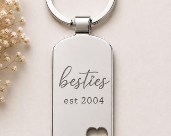 Personalised Engraved Heart Keyring | Custom Metal Keyring | Anniversary Gift | Handwriting Gift | Memorial Keepsake | Couples Gift