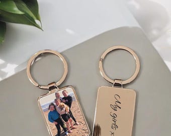 Photo Keyring | Engraved Keyring | Keyring | Gifts for him | Gift for her | Mum | Dad | Grandparents | Nanny | Grandad | Memories | Silver