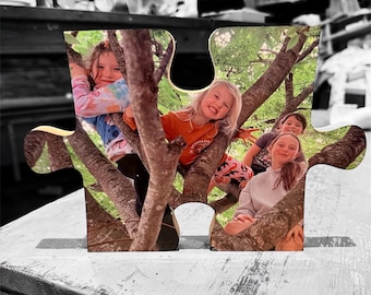 Placa de rompecabezas con foto personalizada / Letrero de rompecabezas de madera personalizado / Regalo con foto familiar / Recuerdo / Decoración hecha a mano / Rompecabezas / Regalo