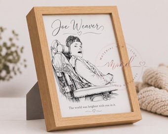 Marco de fotos conmemorativo personalizado con diseño lineal / Regalo de recuerdo fotográfico personalizado / Recuerdo de condolencia / Marco de fotos de duelo / Para un ser querido