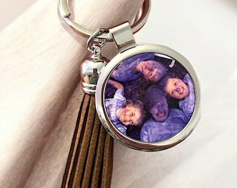 Llavero con foto personalizado: mensaje grabado, regalo de recuerdo