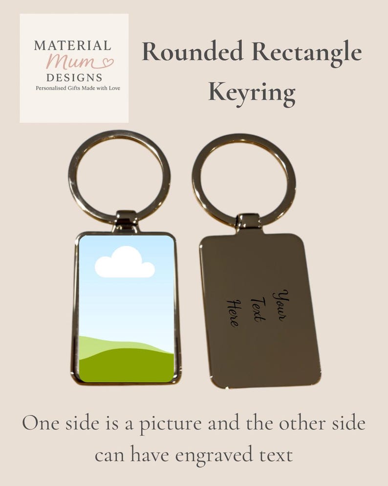 Photo Keyring | Engraved Keyring | Keyring | Gifts for him | Gift for her | Mum | Dad | Grandparents | Nanny | Grandad | Memories | Silver image 2