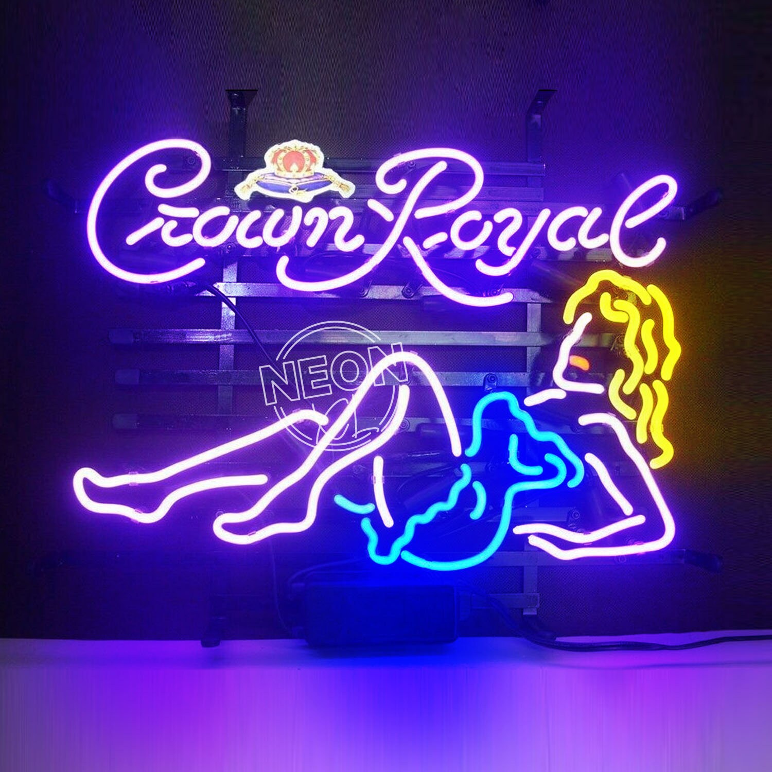 Custom Neon Signs Crown Royal Girl Neon Sign Business Logo Sign Handmade Real Glass Neon Sign Light For Bar Decor Artwork Neon Light Sign