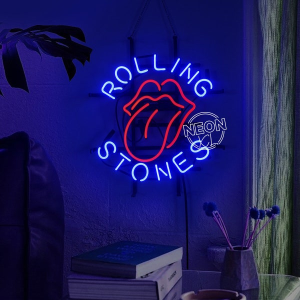 Lèvres Rolling Stones Geschenke cadeaux cadeaux personnalisés pour chambre à coucher moderne enseigne au néon fait à la main en verre véritable enseigne au néon lumière au néon