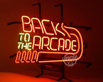 Back To The Arcade Real Glass Neon Sign Neon Light For Bedroom Modern neon sign  Handmade Geschenke Gifts Personalized Gifts