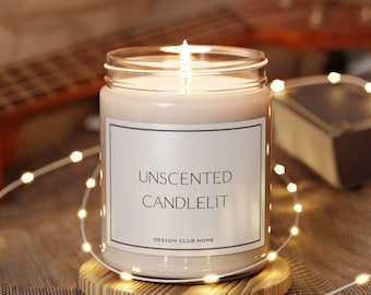 Unscented Candlit Candle Modern Minimalist Home Decor Soy Wax Blend Candle Gift
