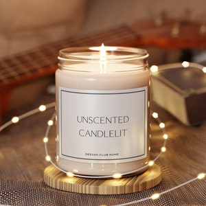 Unscented Candlit Candle Modern Minimalist Home Decor Soy Wax Blend Candle Gift