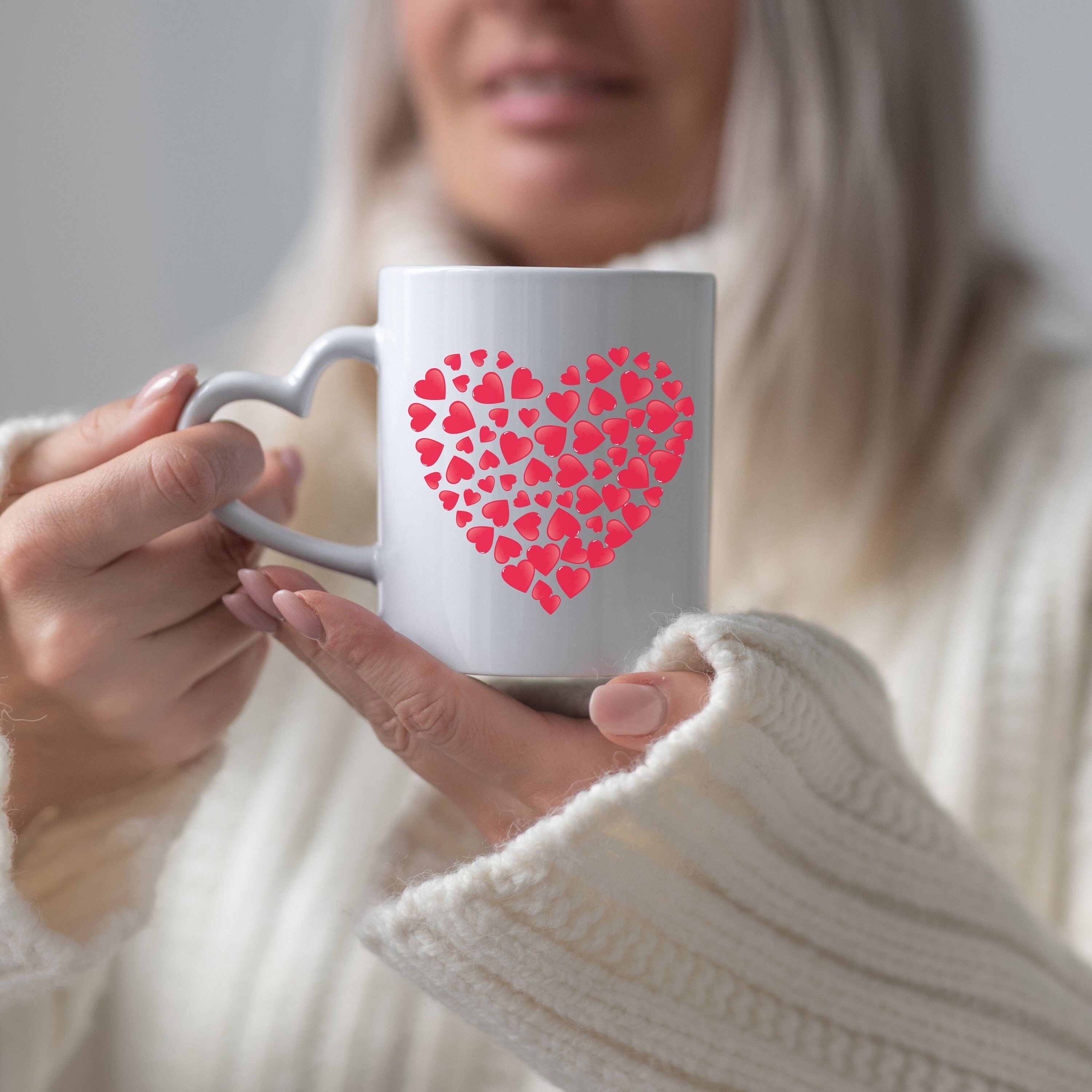 Joymaking Tazza personalizzata con lettere, tazza da caffè con motivo floreale, nome iniziale, regali personalizzati, tazza da caffè per donne e amiche, M - 400ml Rosa