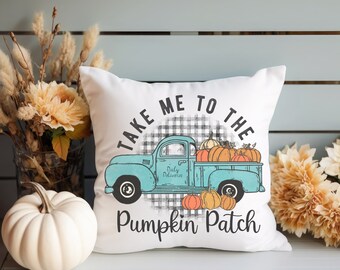 Fall Pumpkin Pillow Farmhouse Holiday Accent Pillow Hostess Housewarming Thanksgiving Home Gift