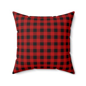 Red Tartan Plaid Pillow, Preppy Christmas Layering Pillow, Rustic Cabin Pillow