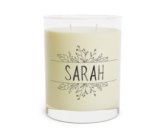 Personalized Name Soy Wax Candles - Custom Luxury Candle Decor - Essential Oils Aromatherapy Gift for Candle Lovers -  Scented Candle