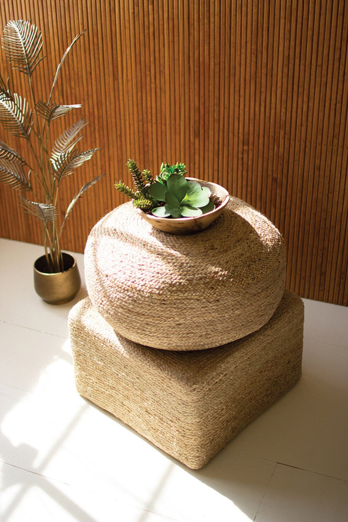 Round Pouf Round Jute Pouf Ottoman Round Jute Ottoman Etsy