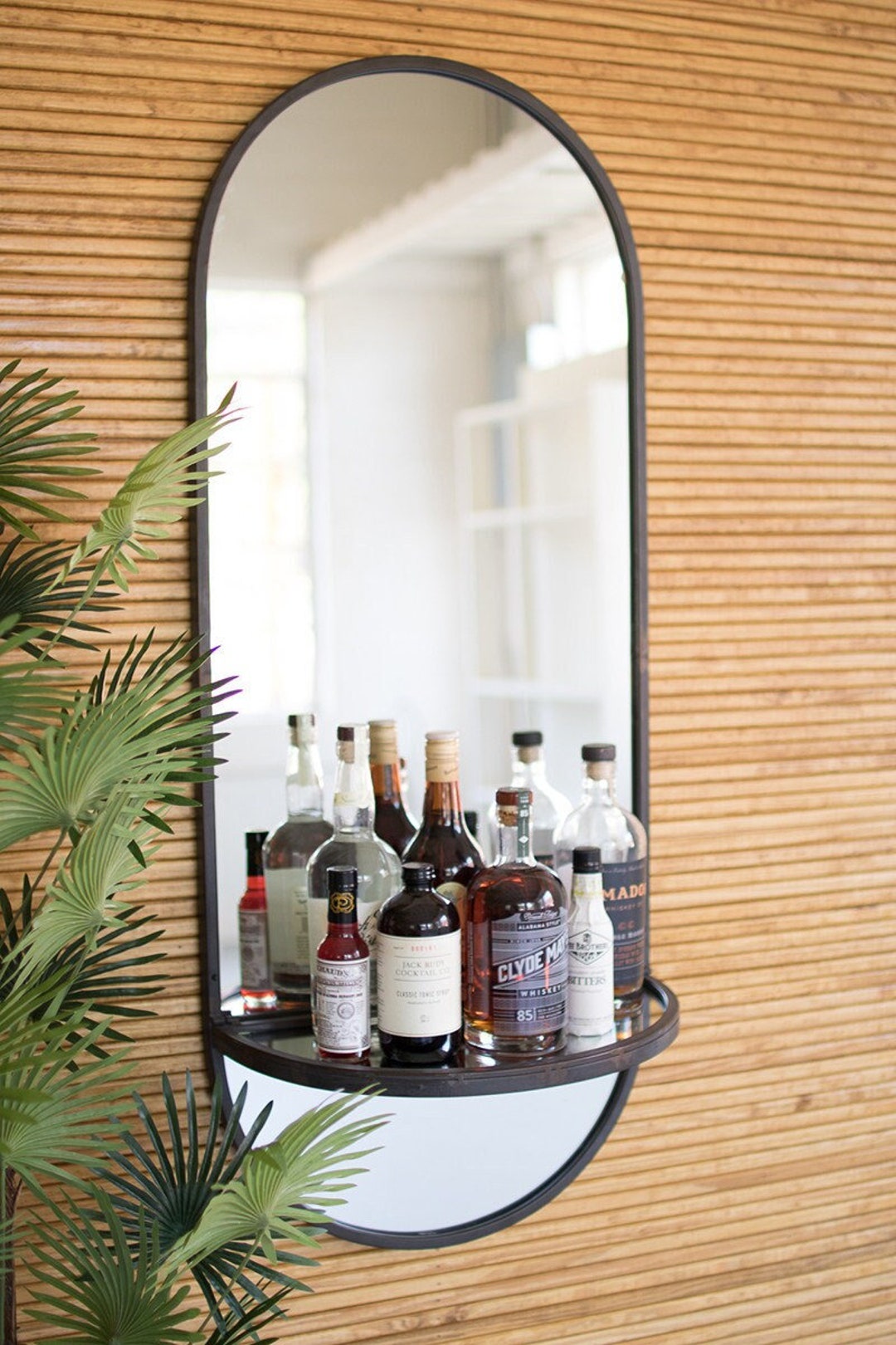 Tall Wall Mirror With Folding Shelf Bedroom Entryway Mirror Bar Mirror ...