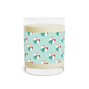 Beach Ball Soy Wax Candles - Luxury Aromatherapy Scented Candle -  Gift for Candle Lovers - Cozy Coastal Candle - Beach House Candle