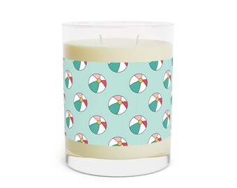 Beach Ball Soy Wax Candle – Coastal Aromatherapy, 65 Hour Burn