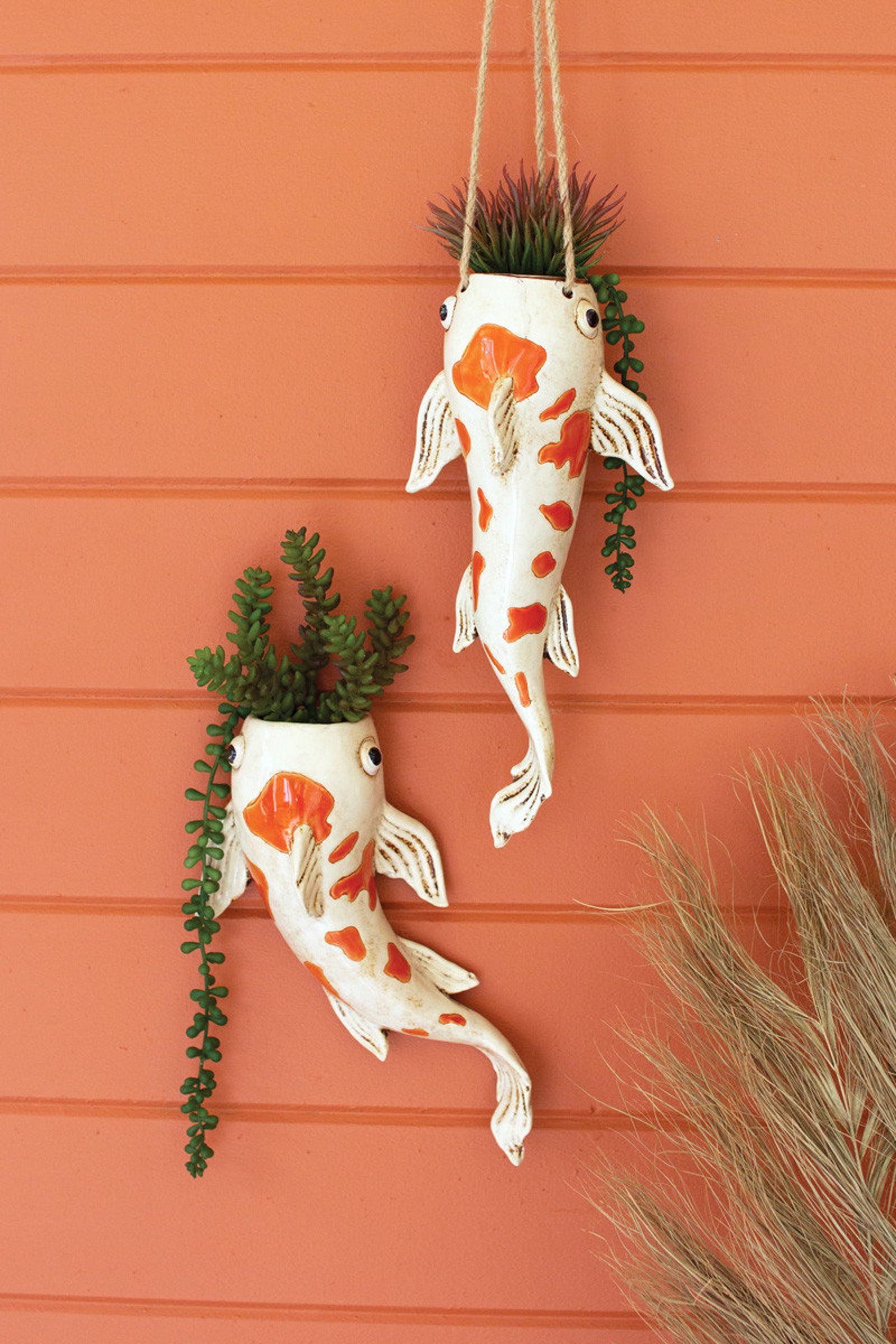 Ceramic Koi Fish Wall Planter Wall Decor home Gifts Etsy