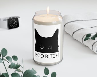 Vela perfumada de gato negro para Halloween, regalo divertido para amantes de los gatos en otoño