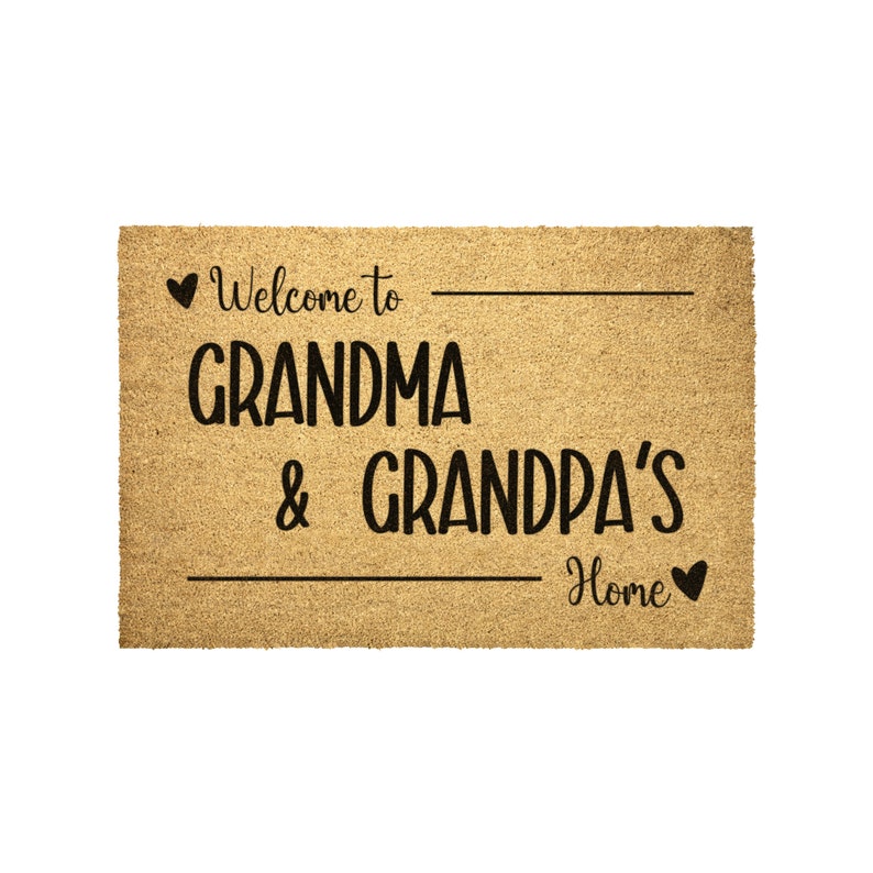 Grandparents Personalized Doormat Custom Grand Parent Mat From