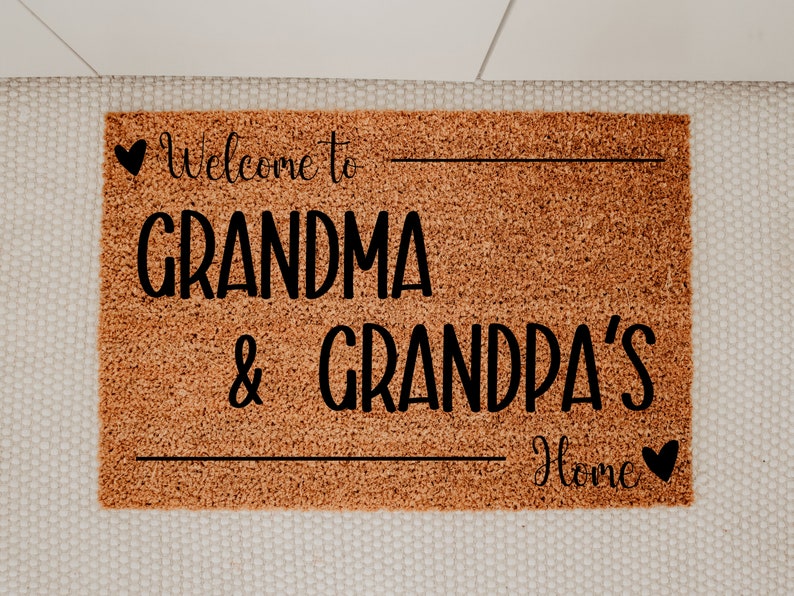 Grandparents Personalized Doormat Custom Grand Parent Mat From