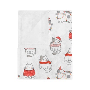 Weihnachtskatzendecke, moderne Bauernhausfeiertags-Katzenkätzchen-Decke, Katzenliebhaber-Weihnachtsdecke, lustige Katzenfeiertags-Wurfsdecke