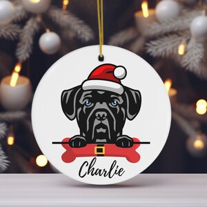 Personalized Dog Ornament Black Lab Lovers Custom Christmas Gift
