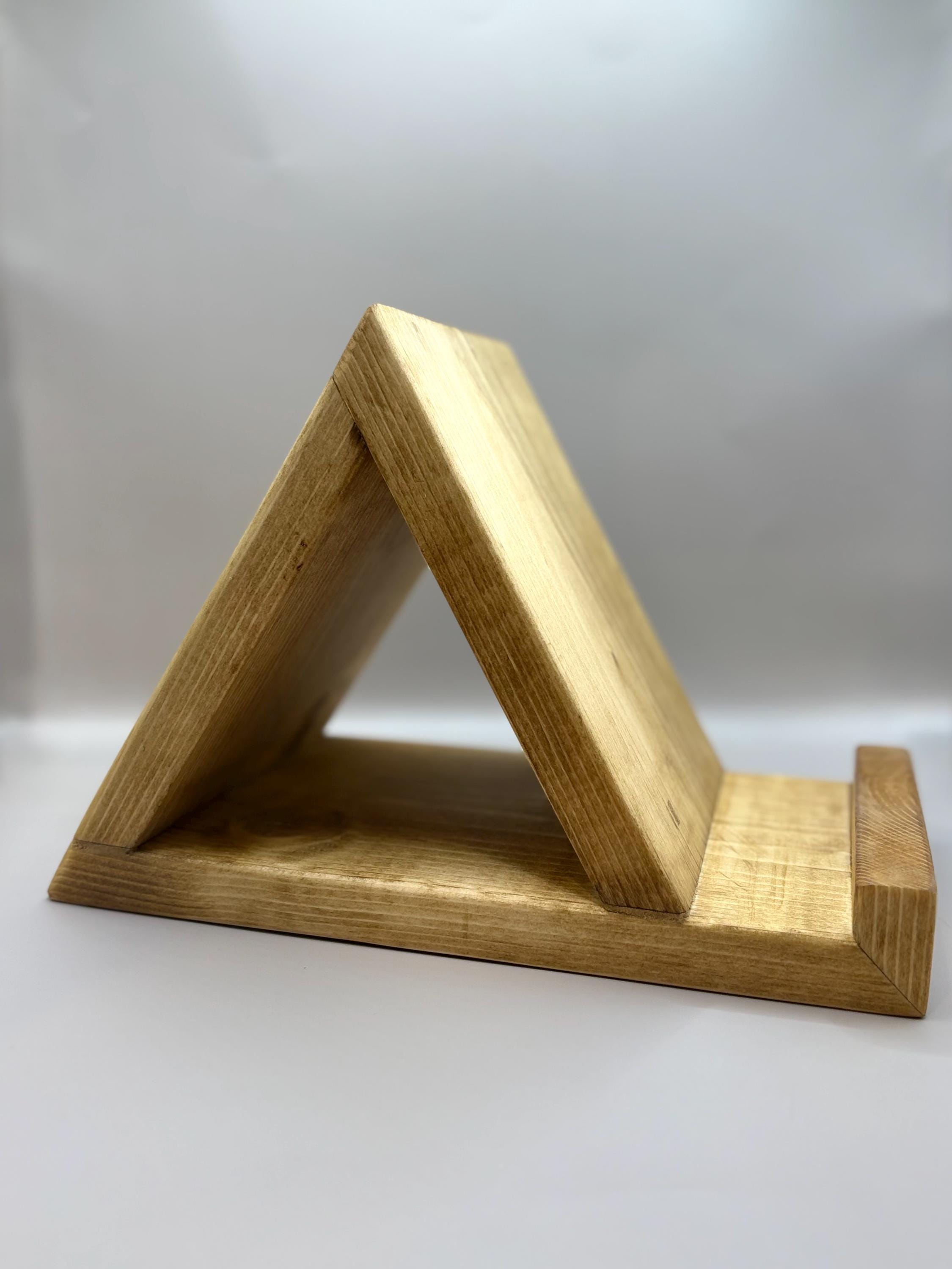 Handcrafted Rustic Wooden Book Stand: Hands-free Cookbook & Tablet ...