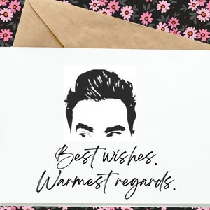 Best Wishes, Warmest Regards Card, David Rose and Stevie, Rosebudd Motel, Schitt&#39;s Creek Card, Wedding Card, Birthday Card, Funny, Greeting