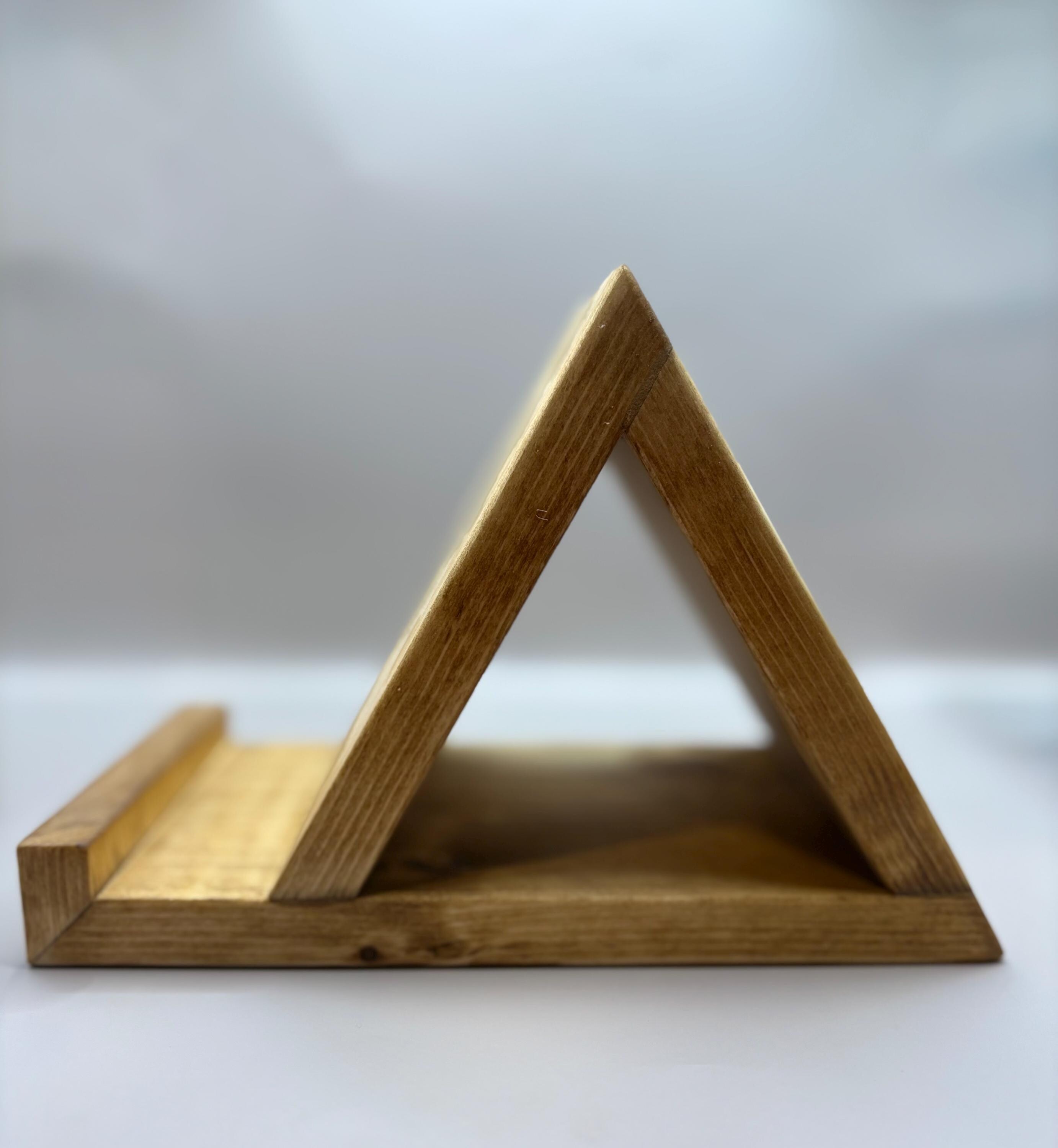 Handcrafted Rustic Wooden Book Stand: Hands-free Cookbook & Tablet ...