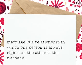 Funny Anniversary Card: Sarcastic Husband Marriage Humor
