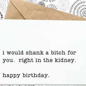 Funny Birthday Greeting Card: Sarcastic Dark Humor