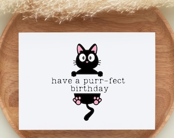 Funny Cat Birthday Card: Purr-fect Greeting for Cat Lovers