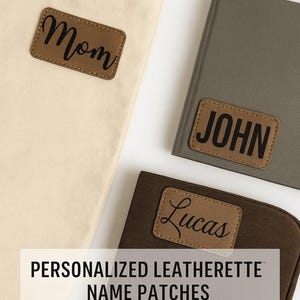 Custom Leatherette Name Patch: Iron-On or Sew-On Faux Leather