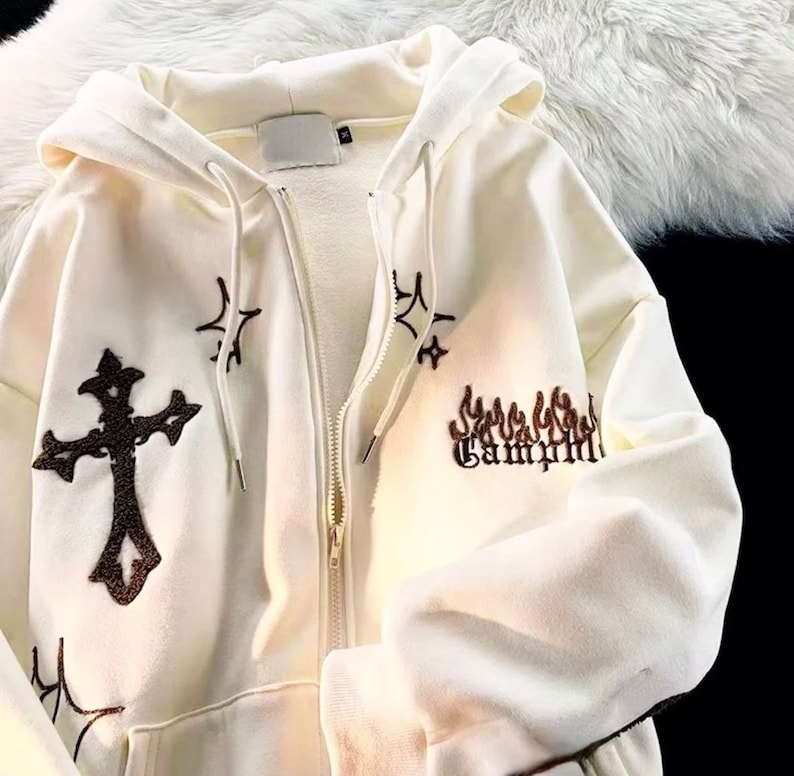 Gothic Embroidery Hoodies for Women Retro Harajuku Hip Hop Etsy