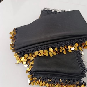 Kurdish, needle lace sequin black scarf, Anatolian, handmade scarf, non-pilling cotton scarf, personalized