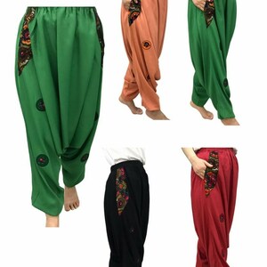 Patchwork Harem cotton pants, shalwar women, boho hippie pants, patchwork  harem pants, cotton floral  pants, baggy pants mother day gift