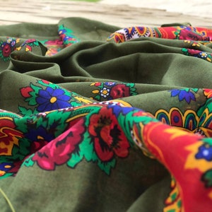 tassels fashion scarf, Sale! Shawl, Traditional Ukrainian Scarf Floral Shawl WrapFolk Scarf, Boho Style,Kurdish Floral Scarf,