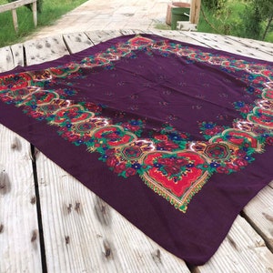 purple floral scarf, Scarf, Unisex Shawls, Fashion Scarf,Boho Folk Styie,Kurdish Floral Scarf,